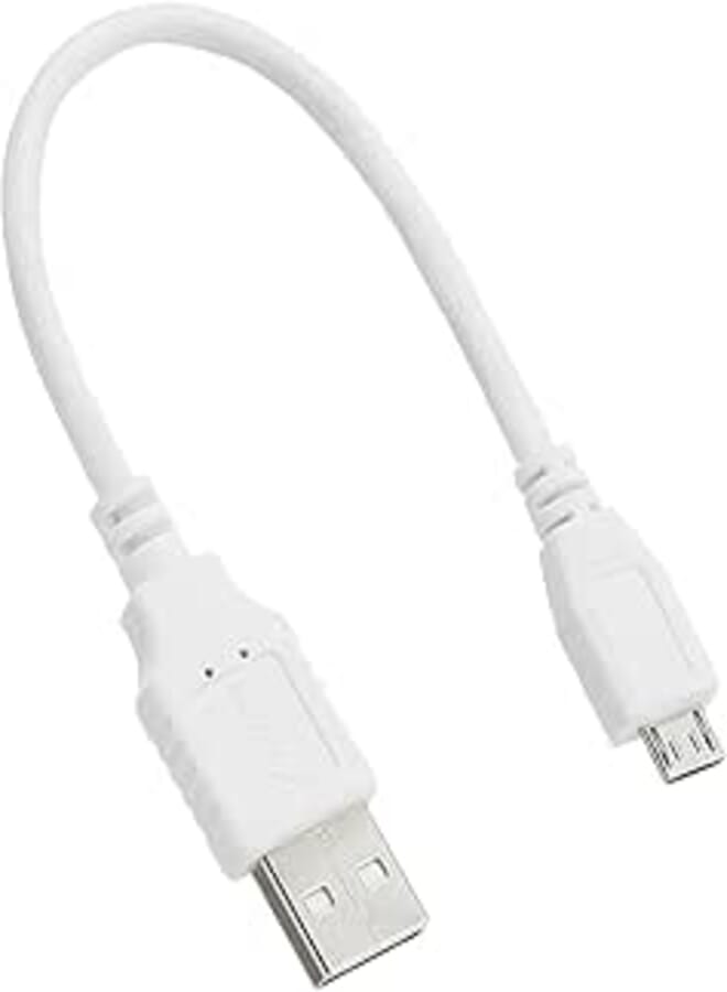 Keendex KX 2518 Micro Charger & Data Sync Cable, 15cm - White, USB